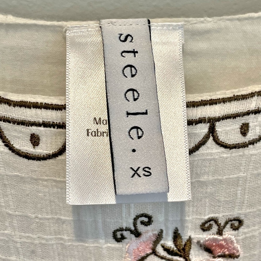 RARE Anthropologie Steele Barlett Ivory Embroidered Midi/Maxi Dress Size XS/S - Picture 9 of 11